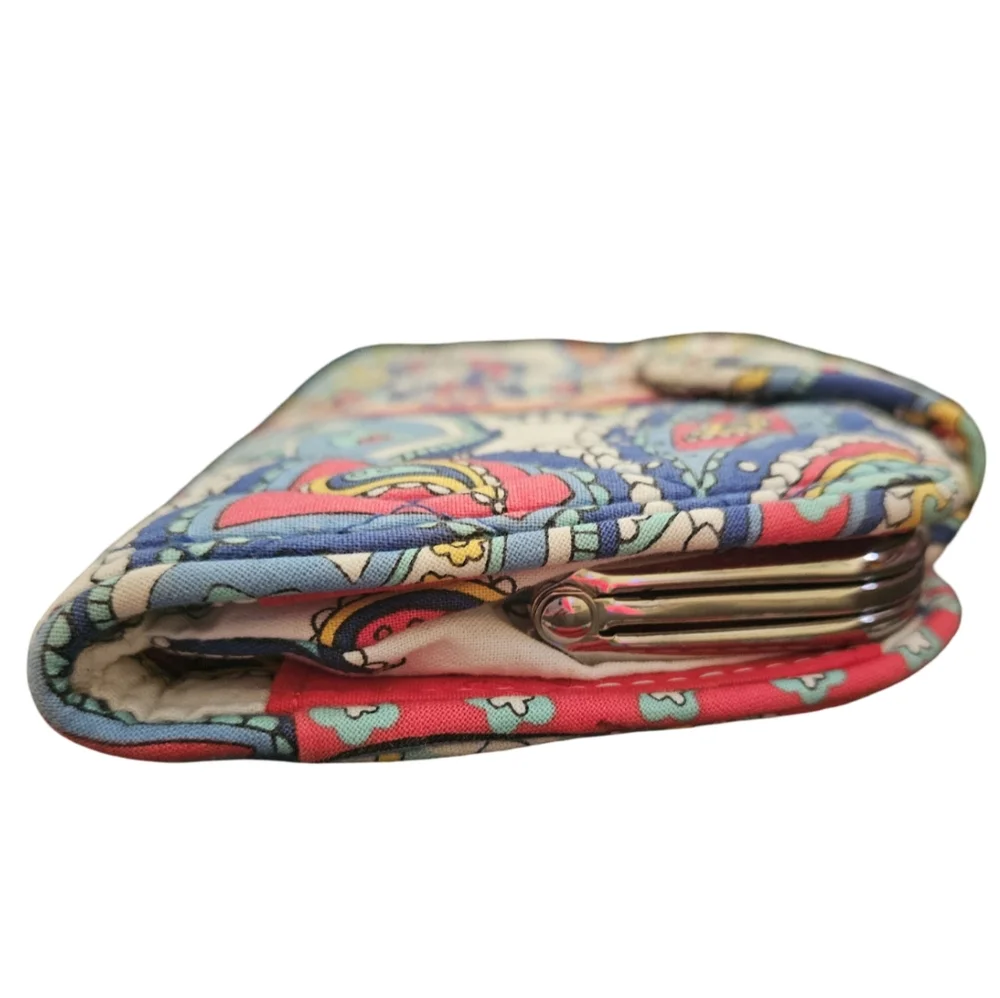 Vera Bradley Kiss Lock Wallet Multi-color Paisley